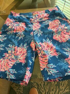 LUXLETIC Lilly Pulitzer shorts- Blue & Pink Print